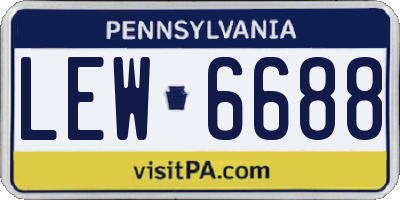 PA license plate LEW6688