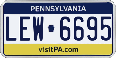 PA license plate LEW6695