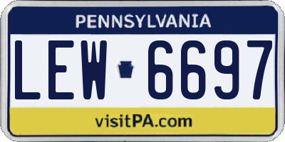 PA license plate LEW6697