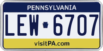 PA license plate LEW6707