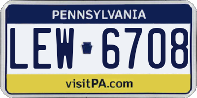 PA license plate LEW6708