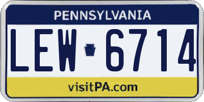 PA license plate LEW6714