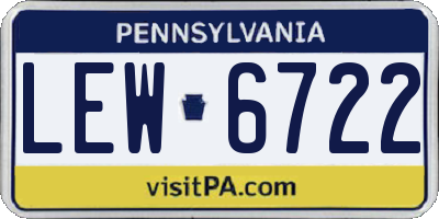 PA license plate LEW6722