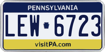 PA license plate LEW6723