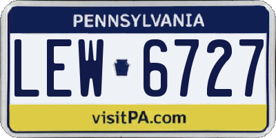 PA license plate LEW6727