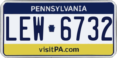 PA license plate LEW6732