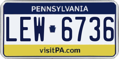 PA license plate LEW6736