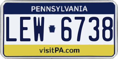 PA license plate LEW6738