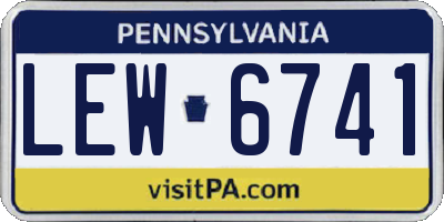 PA license plate LEW6741