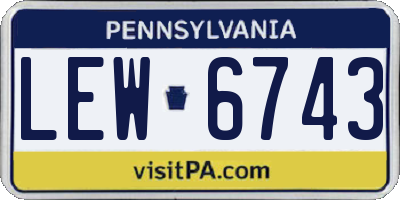 PA license plate LEW6743