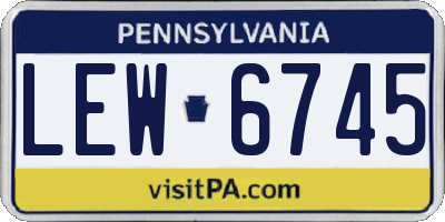 PA license plate LEW6745