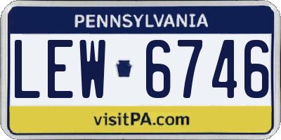 PA license plate LEW6746