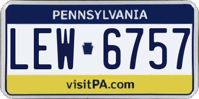 PA license plate LEW6757