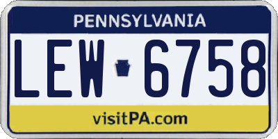 PA license plate LEW6758