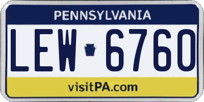 PA license plate LEW6760