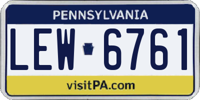 PA license plate LEW6761
