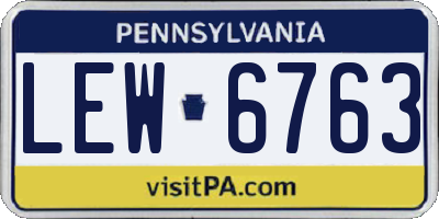 PA license plate LEW6763