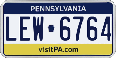 PA license plate LEW6764