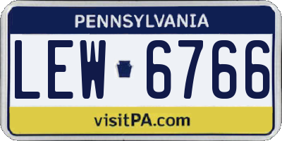 PA license plate LEW6766