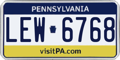 PA license plate LEW6768
