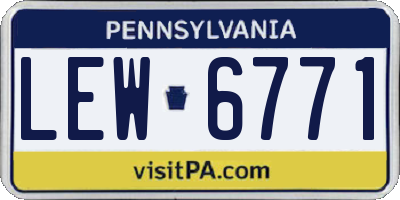 PA license plate LEW6771