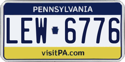 PA license plate LEW6776