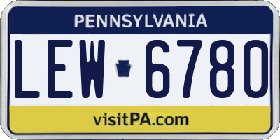 PA license plate LEW6780