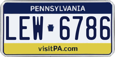 PA license plate LEW6786