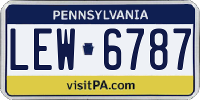 PA license plate LEW6787