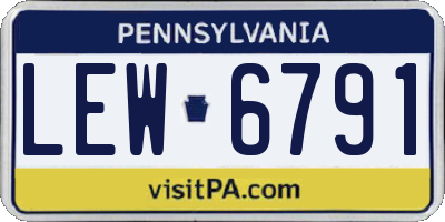 PA license plate LEW6791