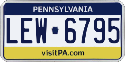 PA license plate LEW6795