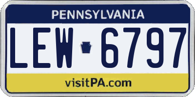 PA license plate LEW6797