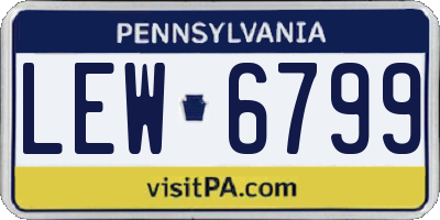 PA license plate LEW6799