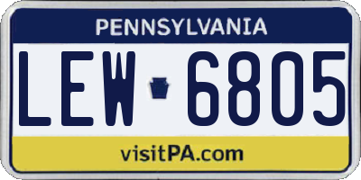 PA license plate LEW6805