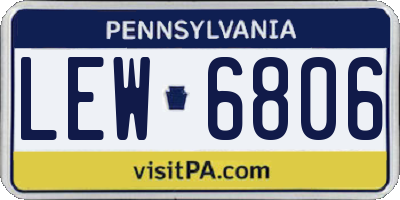 PA license plate LEW6806