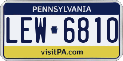 PA license plate LEW6810