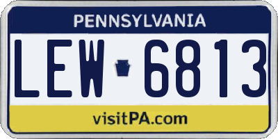 PA license plate LEW6813