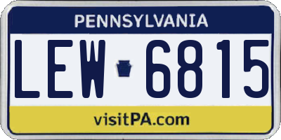 PA license plate LEW6815