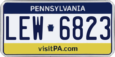 PA license plate LEW6823