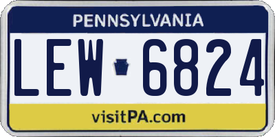 PA license plate LEW6824