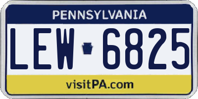 PA license plate LEW6825