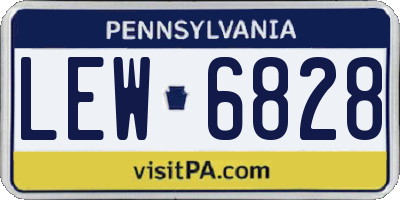 PA license plate LEW6828