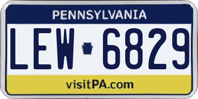 PA license plate LEW6829