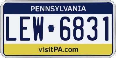 PA license plate LEW6831