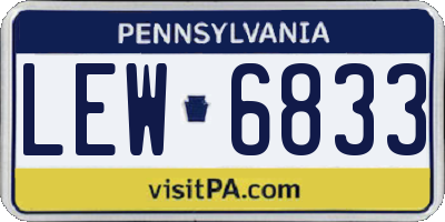 PA license plate LEW6833