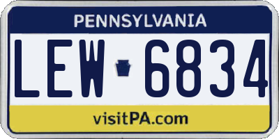 PA license plate LEW6834
