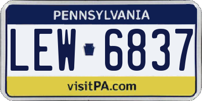 PA license plate LEW6837