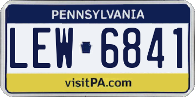 PA license plate LEW6841