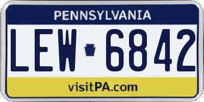 PA license plate LEW6842