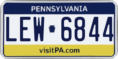 PA license plate LEW6844